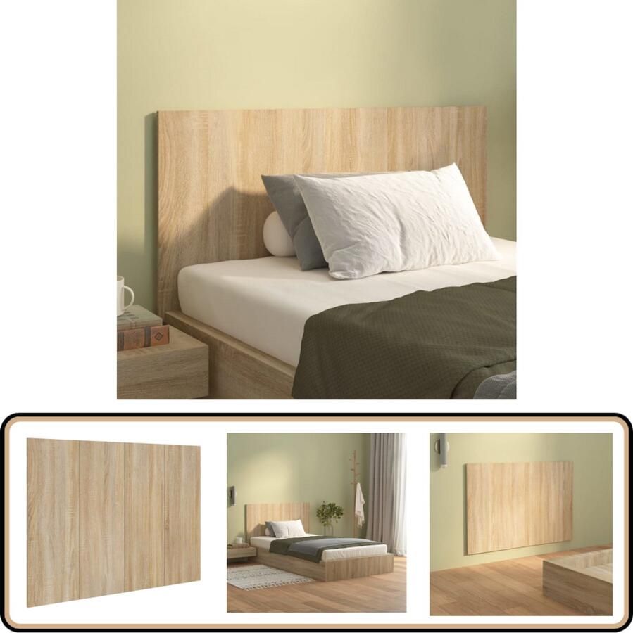 VidaXL Sonoma Eiken Hoofdbord 120x80 cm Wandhoofdbord Hoofdbord Beddecoratie Houten Hoofdbord Sonomane Eiken Bruine Hoofdbord Bedroom Decor Headboard Design Kamerversiering