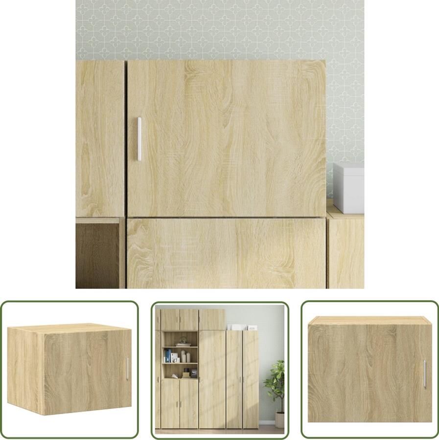 The Living Store Wandkast 50x42 5x40 cm bewerkt hout sonoma eikenkleurig Hangkast Wandkast Opbergkast Houten Kast Sonomaeiken