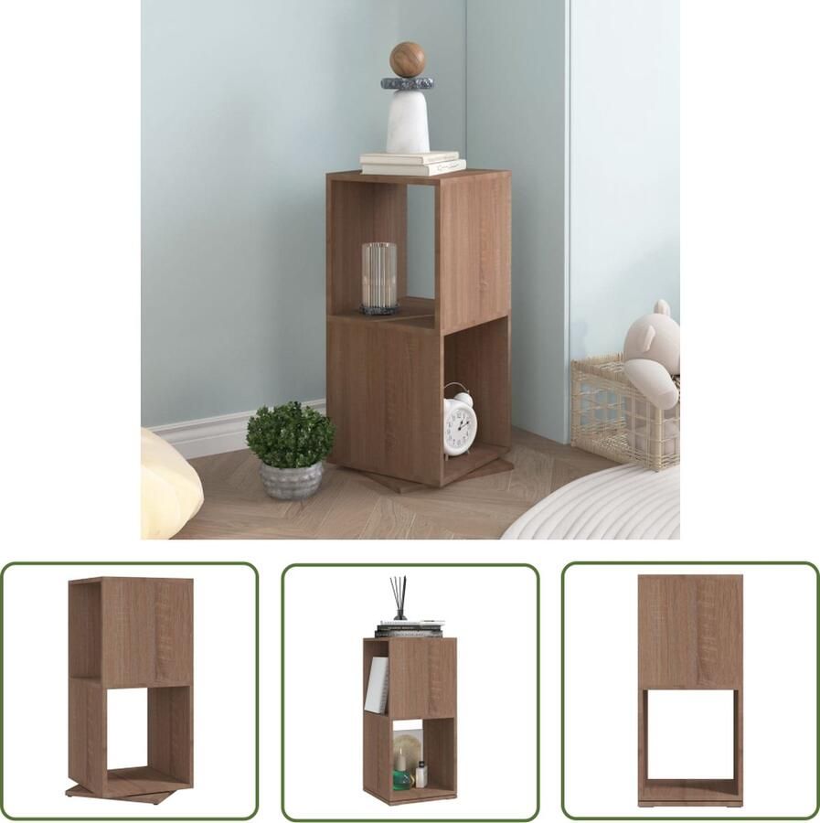 The Living Store Draaibare Kast Staande 34.5 x 34.5 x 147.5 cm Sonoma Eiken Hoogwaardig Spaanplaat Draaikast Spaanplaat Kast Salontafel Tv Tafel Opslagkast