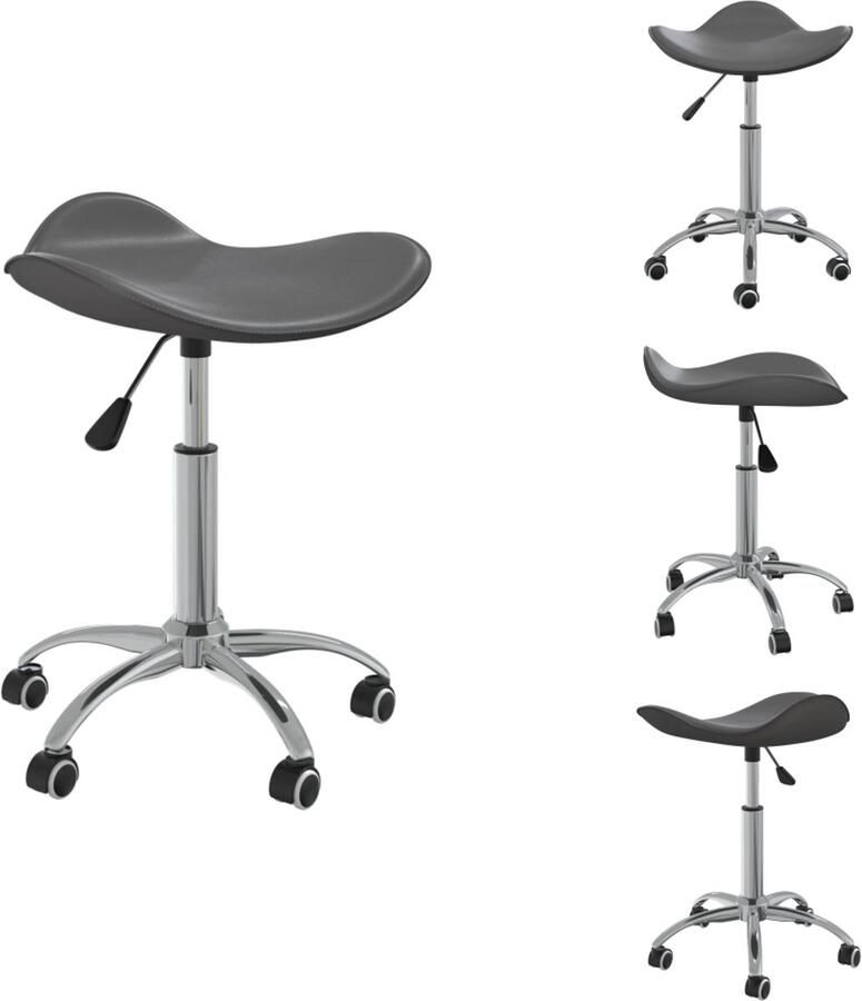 VidaXL Spakruk Spakrukken Kruk Krukken Salonkruk kunstleer grijs