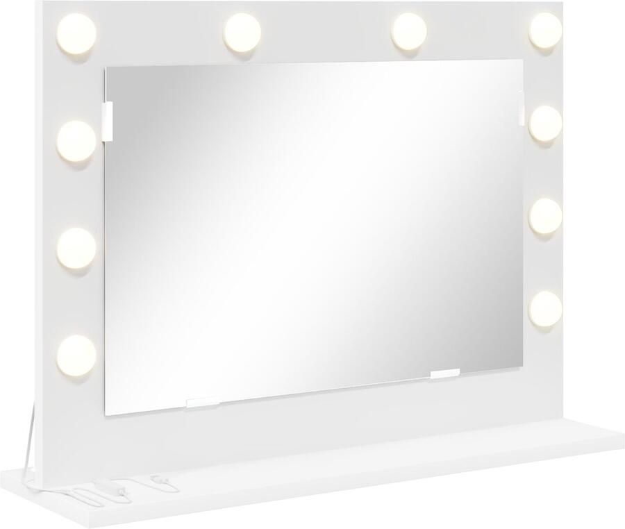 VidaXL Spiegel met LED Lampen Wit 60x45x18 cm