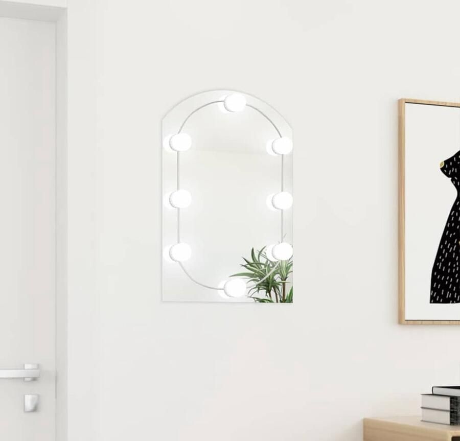 VidaXL Spiegel met LED-verlichting 60x40 cm glas Spiegels Met Led Verlichting Wandspiegel Makeup Spiegel Led Lamp Usb Aansluiting Zilver - Foto 2