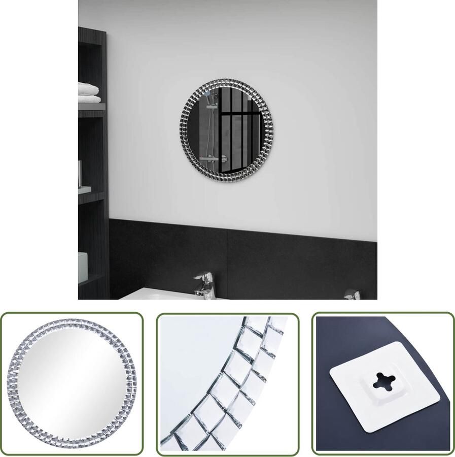 The Living Store Wandspiegel Acryl Kristal 40 cm Gehard Glas Wandspiegel Spiegels Badkamermeubel Livingdecoratie Moderne Spiegel