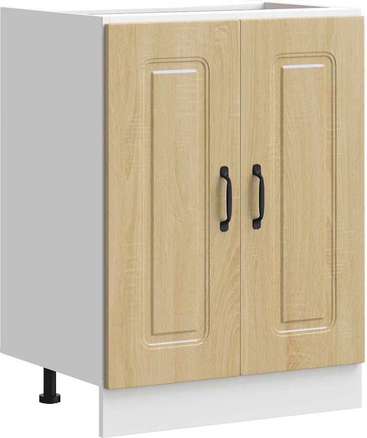 VidaXL Spoelbakonderkast Kalmar 60x46x81 5cm bewerkt hout sonoma eiken