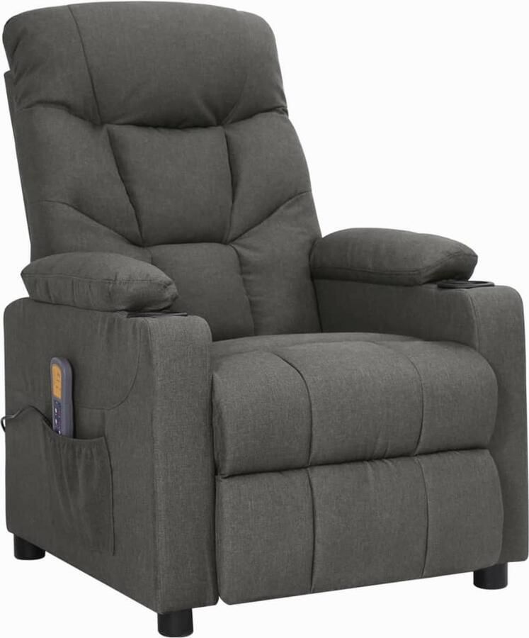 VidaXL Sta-op Massagestoel Donkergrijs Masssagestoel Elektrisch Verstellen Sta Op Functie Ergonomische Fauteuil Lounge Stoel Wellness Thuis Pijn Relief Back Pain Relaxation Dark Grey Chair Comfy Chair - Foto 2