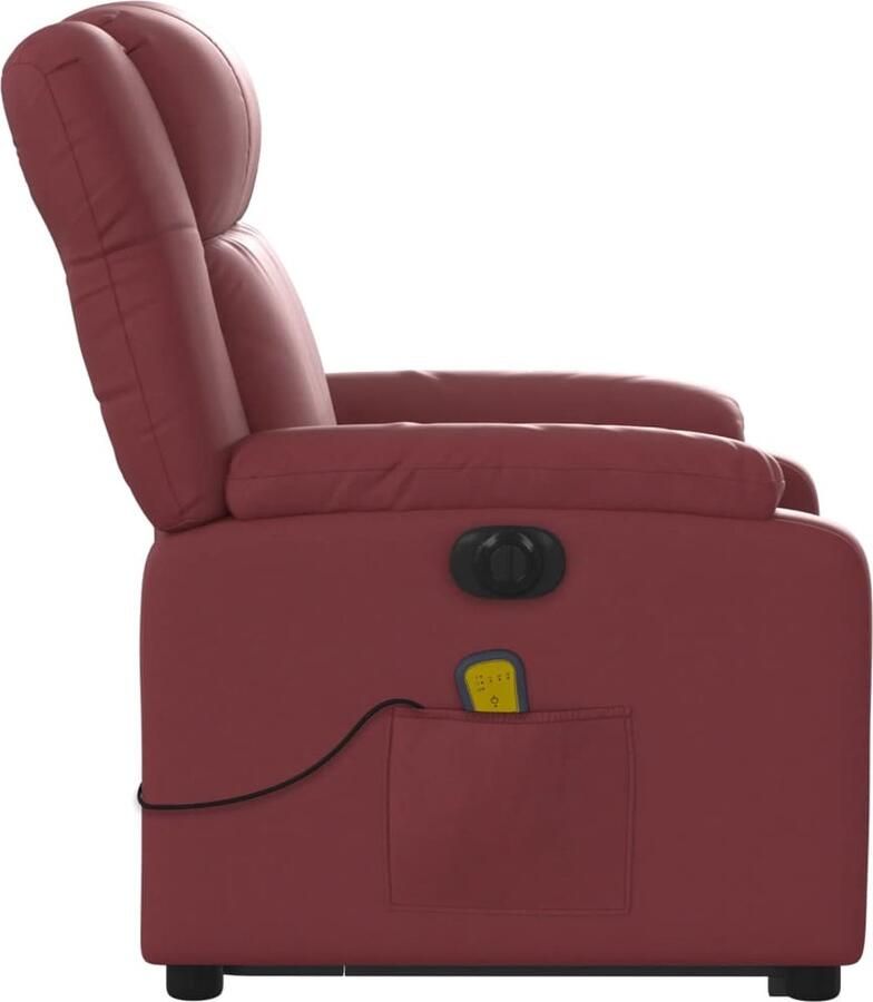 Vida XL vidaXL Sta-op-massagestoel elektrisch kunstleer wijnrood-VXL-3205175 - Foto 5