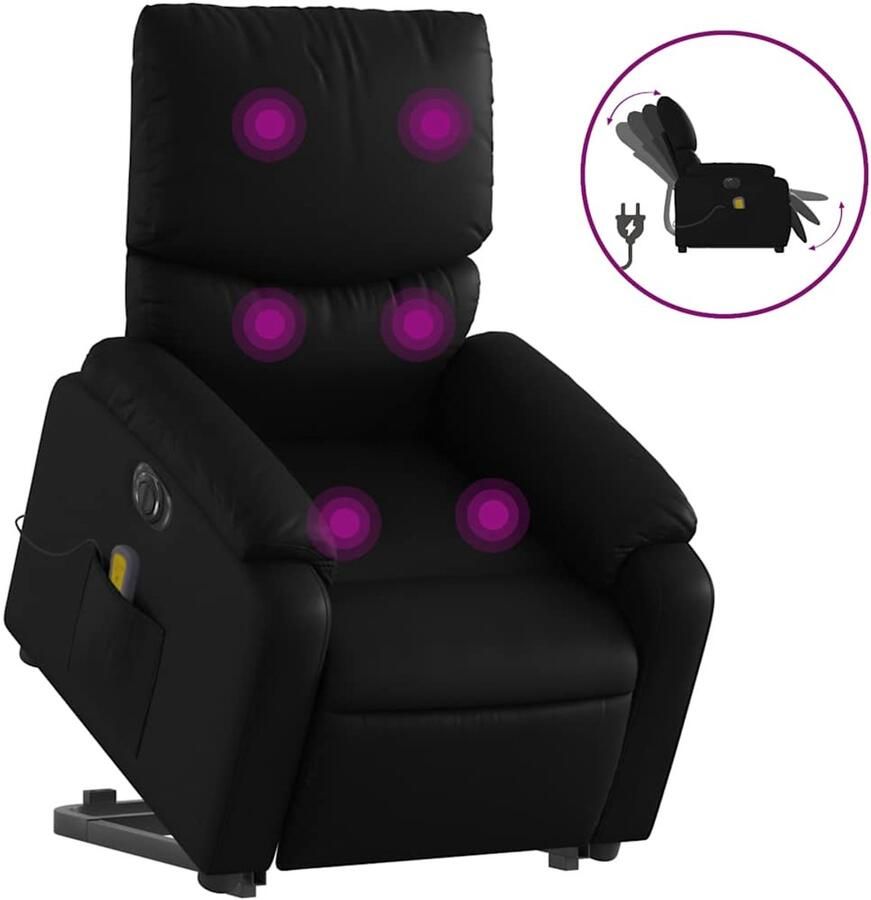 Vida XL vidaXL Sta-op-massagestoel elektrisch kunstleer zwart-VXL-3204907 - Foto 2