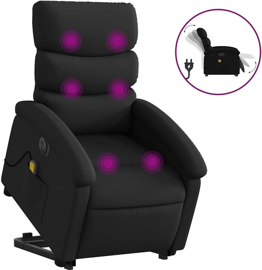 Vida XL vidaXL Sta-op-massagestoel elektrisch kunstleer zwart-VXL-3204061 - Foto 2