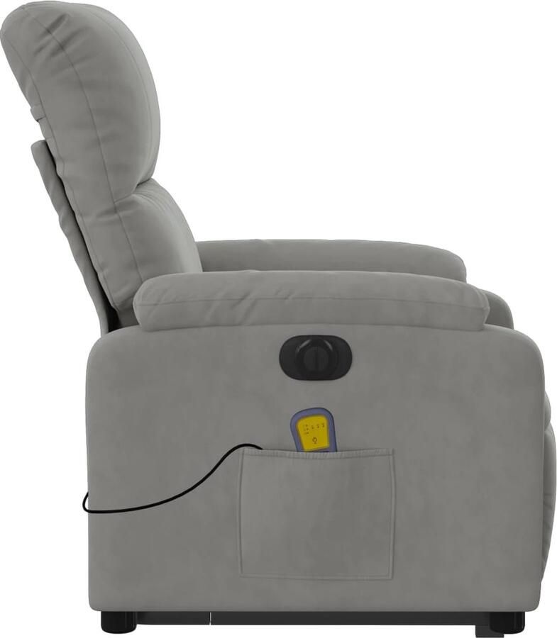 Vida XL vidaXL Sta-op-massagestoel elektrisch microvezelstof lichtgrijs-VXL-3204951 - Foto 3