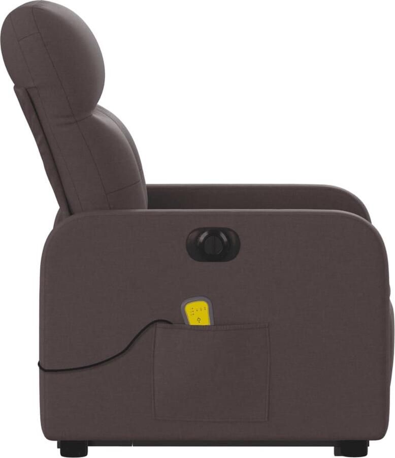 VidaXL Sta-op-massagestoel elektrisch verstelbaar stof donkerbruin - Foto 3