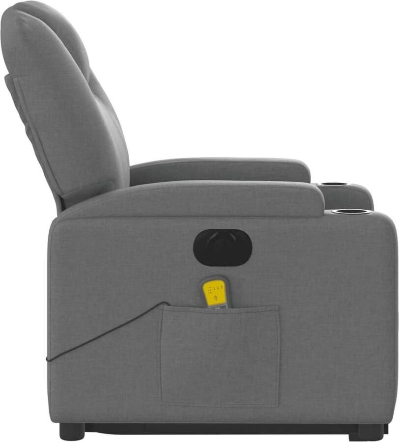 VidaXL Elektrische Sta-op-massagestoel Elektrische Sta-op-massagestoelen Sta-opstoel Sta-opstoelen Sta-op-massagestoel elektrisch verstelbaar stof donkergrijs - Foto 2
