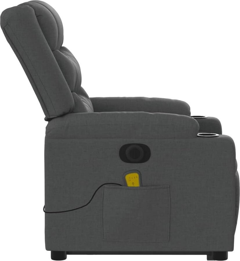 VidaXL Elektrische Sta-op-massagestoel Elektrische Sta-op-massagestoelen Sta-opstoel Sta-opstoelen Sta-op-massagestoel elektrisch verstelbaar stof donkergrijs - Foto 13