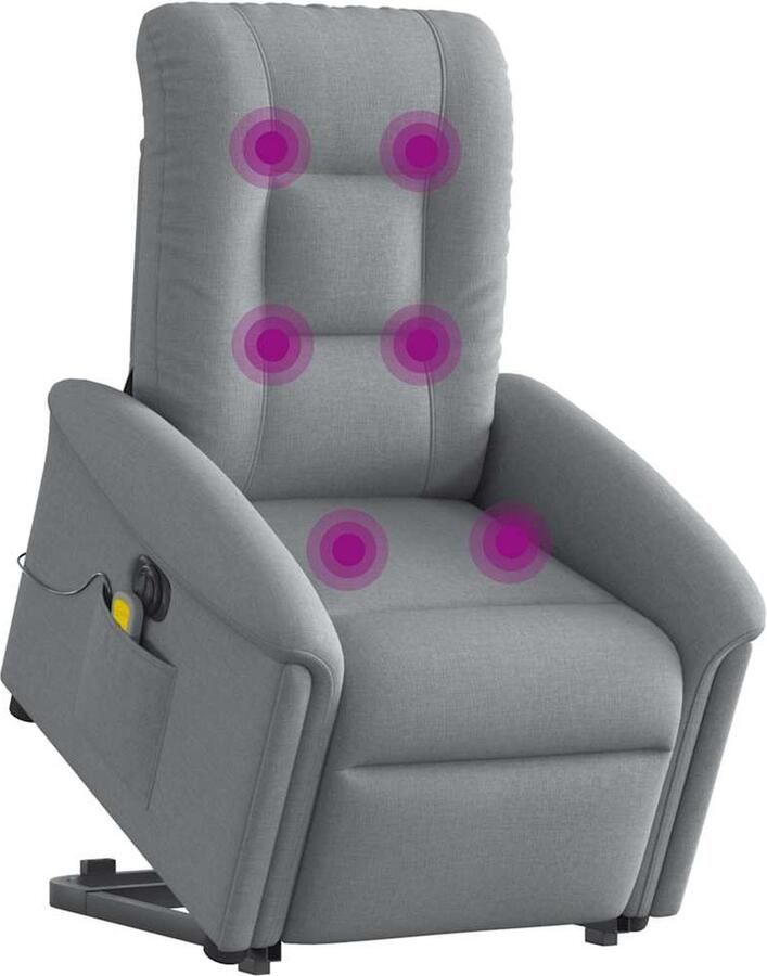VidaXL Sta-op-massagestoel elektrisch verstelbaar stof lichtgrijs - Foto 2