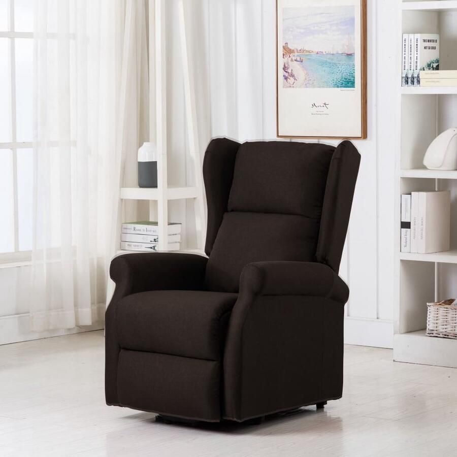 VidaXL -Sta-op-massagestoel-stof-donkerbruin