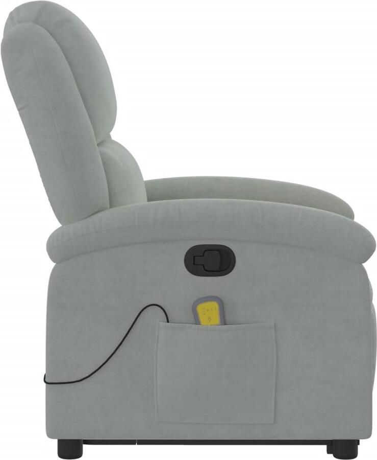 Vida XL vidaXL Sta-op-massagestoel verstelbaar fluweel lichtgrijs-VXL-3204311 - Foto 5