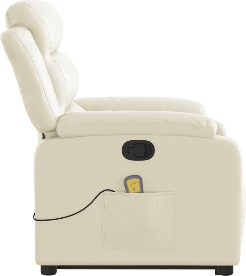 VidaXL Sta-op-massagestoel verstelbaar kunstleer crèmekleurig - Foto 2