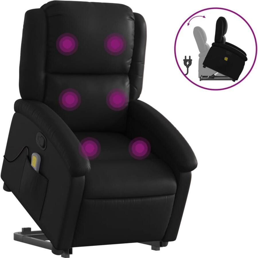 Vida XL vidaXL Sta-op-massagestoel verstelbaar kunstleer zwart-VXL-3204233 - Foto 2