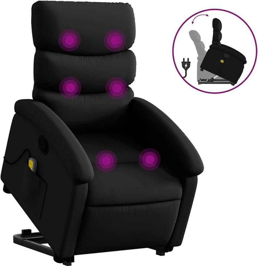 Vida XL vidaXL Sta-op-massagestoel verstelbaar kunstleer zwart-VXL-3204047 - Foto 2