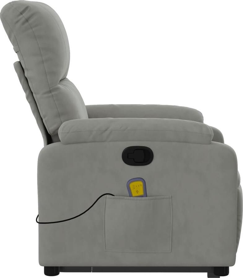 Vida XL vidaXL Sta-op-massagestoel verstelbaar microvezelstof lichtgrijs-VXL-3204937 - Foto 3