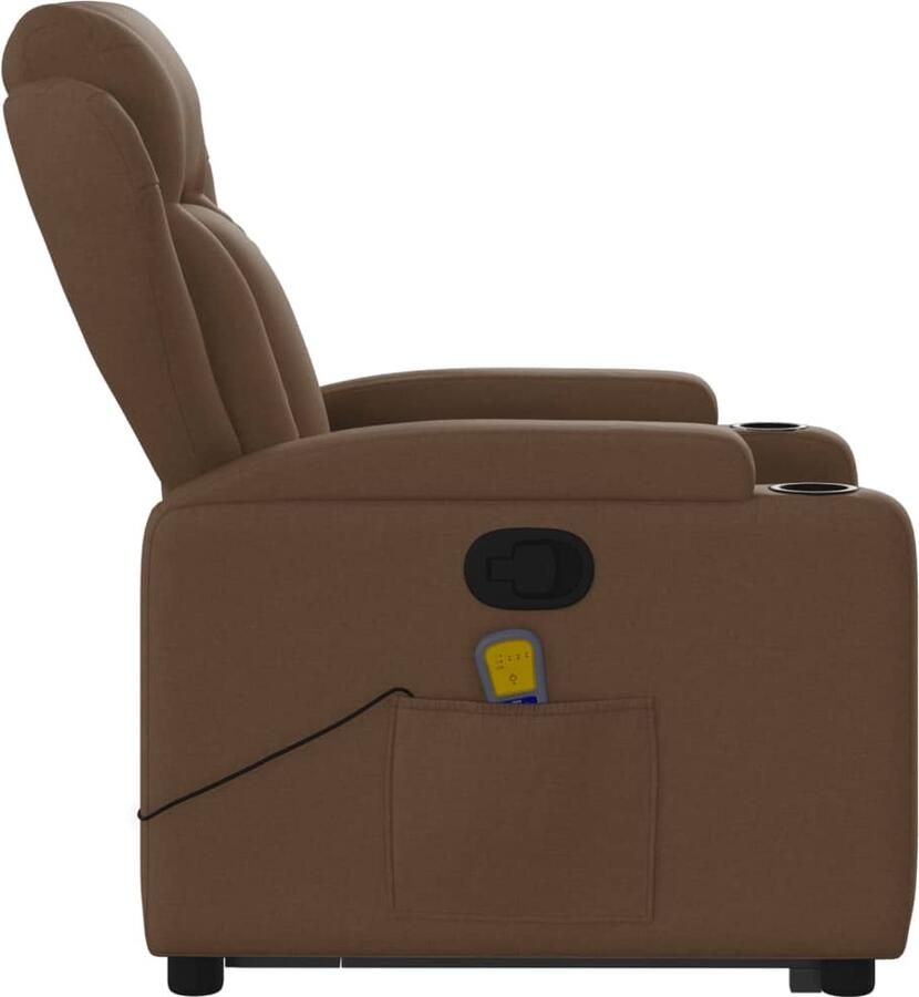 Vida XL vidaXL Sta-op-massagestoel verstelbaar stof bruin-VXL-3204498 - Foto 9