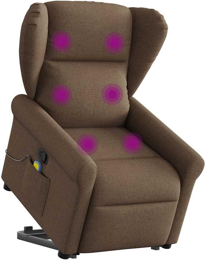 Vida XL vidaXL Sta-op-massagestoel verstelbaar stof bruin-VXL-3204498 - Foto 11