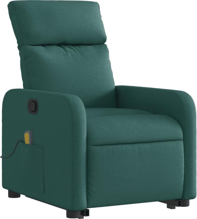 VidaXL Sta-op-massagestoel verstelbaar stof donkergroen - Foto 3