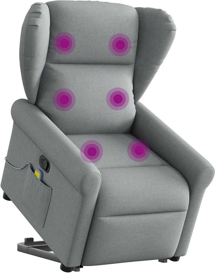 Vida XL vidaXL Sta-op-massagestoel verstelbaar stof lichtgrijs-VXL-3204836 - Foto 20