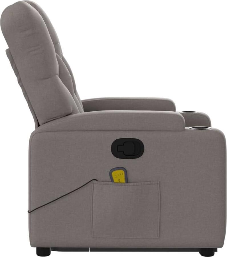Vida XL vidaXL Sta-op-massagestoel verstelbaar stof taupe-VXL-3204730 - Foto 4