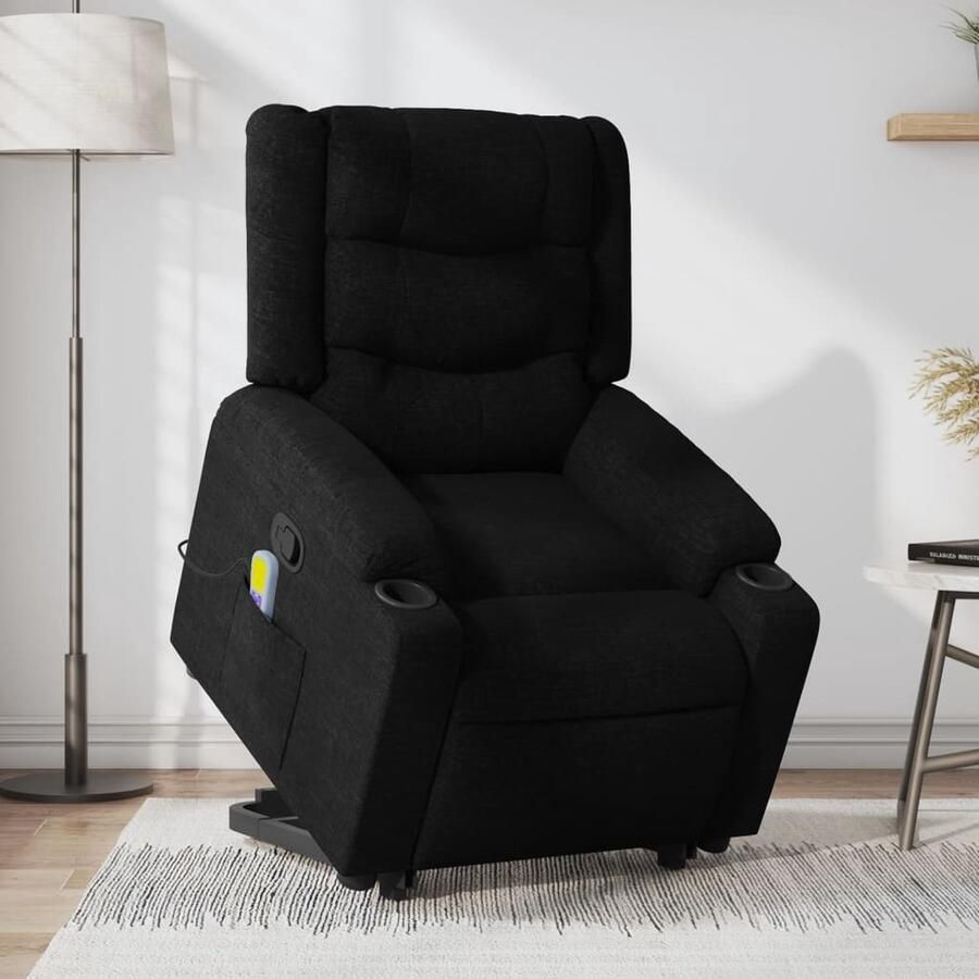 Vida XL vidaXL Sta-op-massagestoel verstelbaar stof zwart-VXL-3206578 - Foto 3