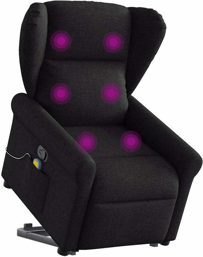 VidaXL Sta-op-massagestoel verstelbaar zwart Sta-op-massagefauteuil Sta-op-massagefauteuils Sta-op Fauteuil Sta-op- En Ligstoel Verstelbaar - Foto 15