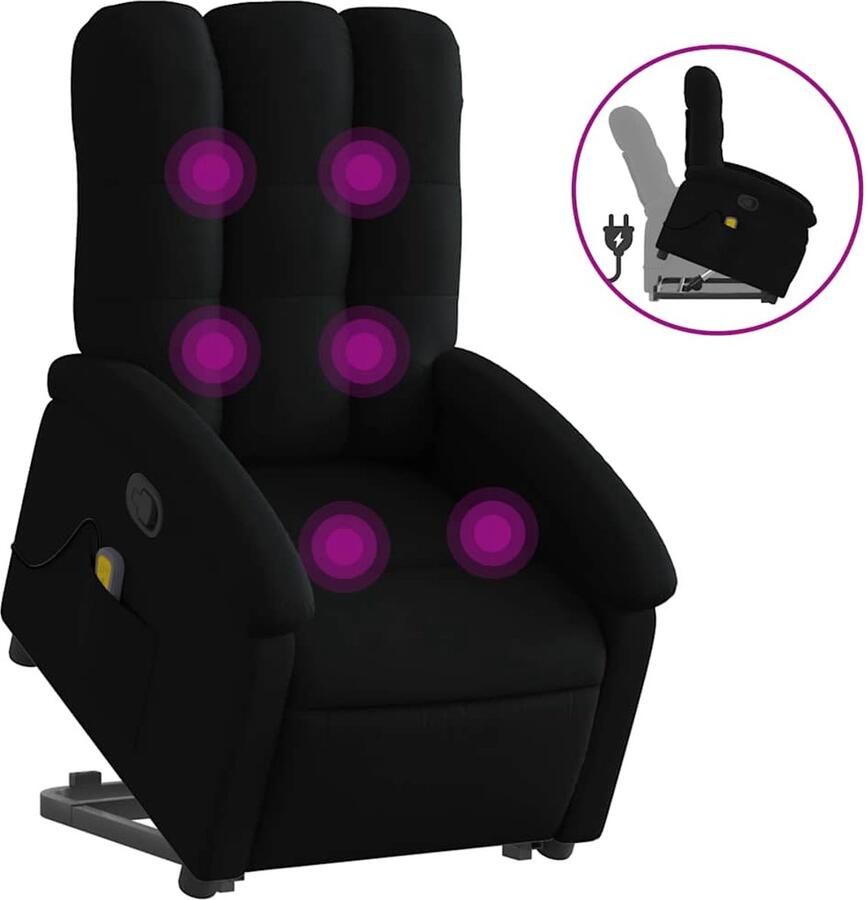 Vida XL vidaXL Sta-op-massagestoel verstelbaar stof zwart-VXL-3204106 - Foto 2