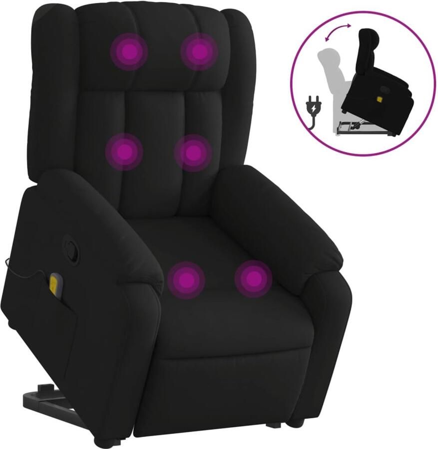 Vida XL vidaXL Sta-op-massagestoel verstelbaar stof zwart-VXL-3205330 - Foto 2