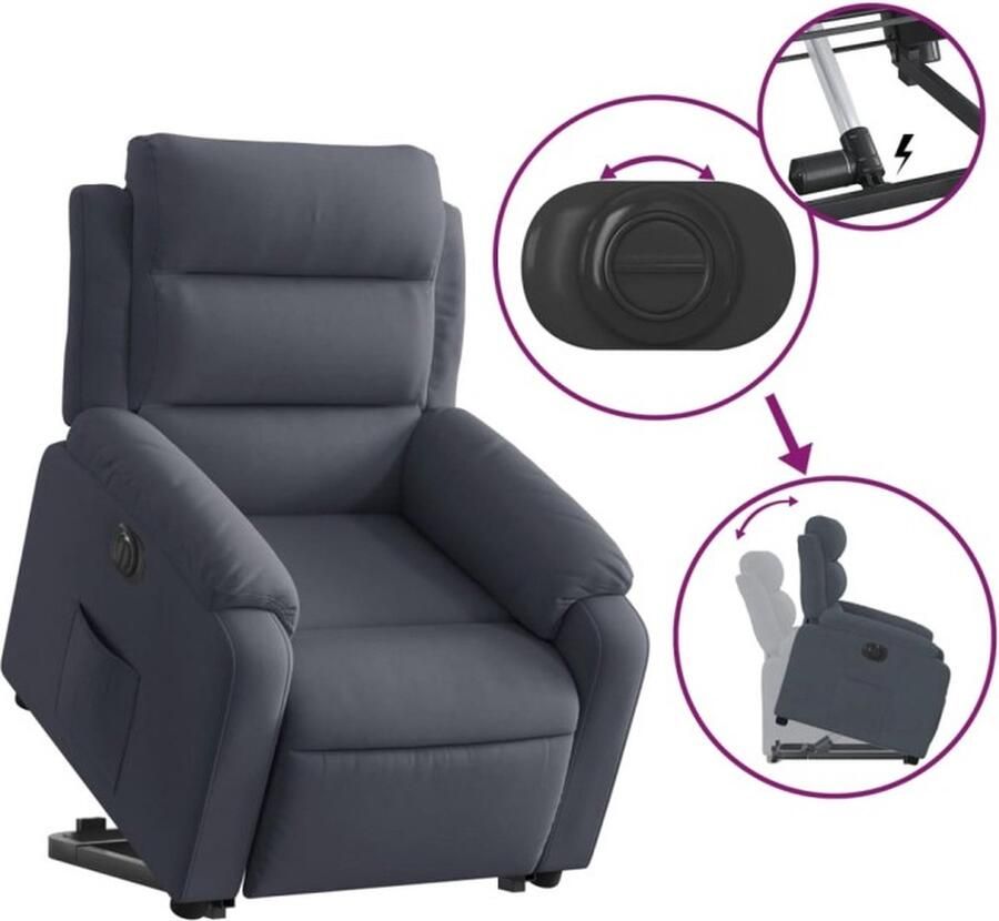 Vida XL vidaXL Sta-op-stoel elektrisch verstelbaar fluweel donkergrijs-VXL-3205115 - Foto 4
