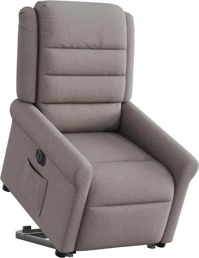 VidaXL Fauteuil verstelbaar elektrisch stof taupe - Foto 2