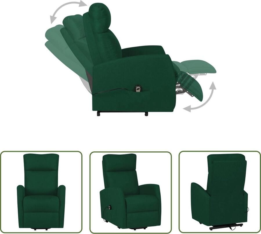 The Living Store Sta-op-stoel Canta Relaxfauteuil Donkergroen 66 x 83.5 x 104 cm Relaxfauteuil Sta-op-stoel Elektrisch Bedienbaar Loungestoel Fauteuile - Foto 3