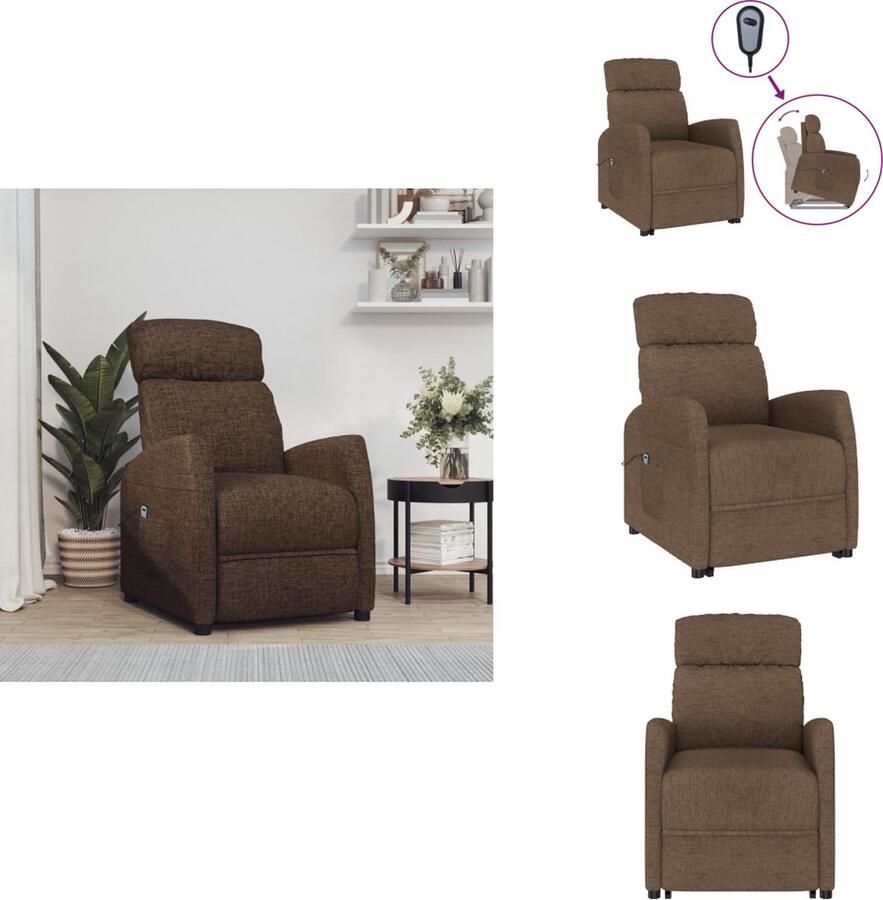 VidaXL Sta-op-stoel Relaxfauteuil 66 x 83.5 x 104 cm Geschikt voor ouderen en rugklachten Fauteuil
