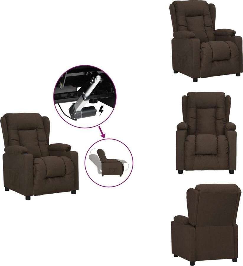 VidaXL Sta-op-stoel Sta-op-stoelen Fauteuil Stoel Sta-opstoel verstelbaar stof donkerbruin