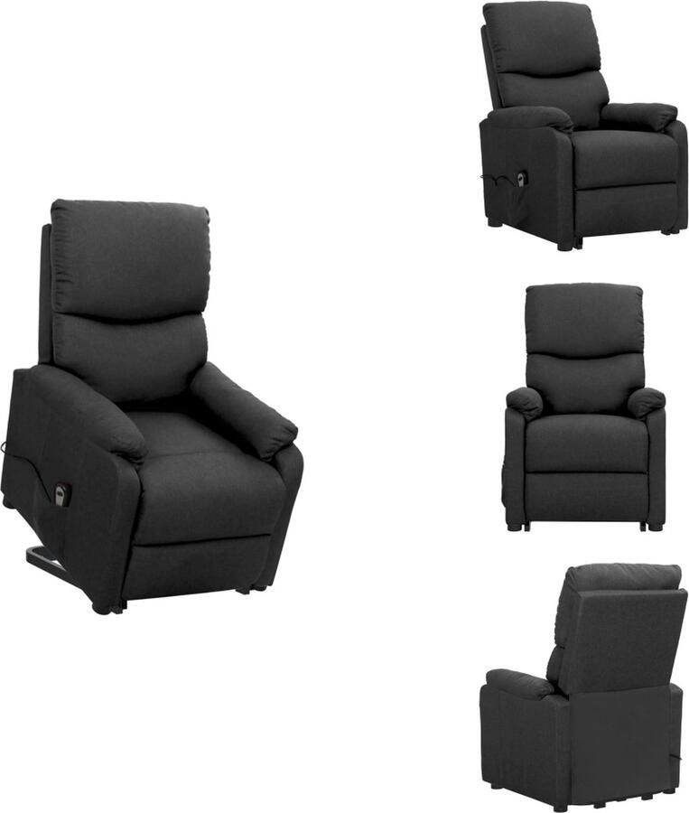VidaXL Sta-op-stoel Relaxfauteuil Zitmeubel 67x88.5x106.5cm Donkergrijs Fauteuil