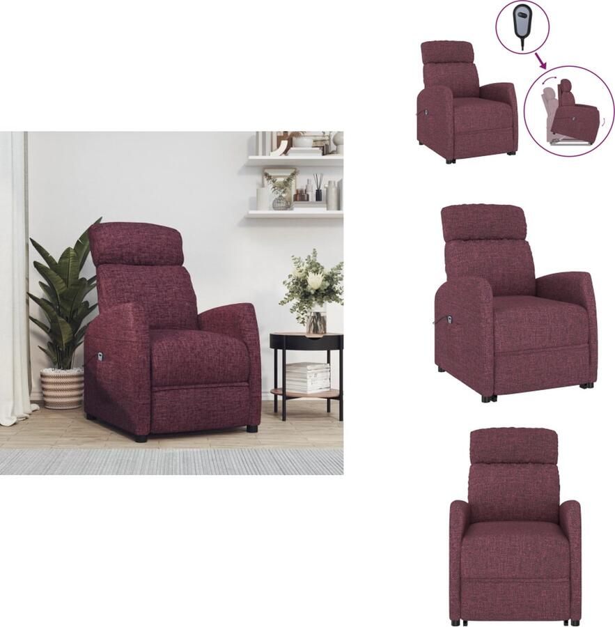 VidaXL Sta-op-stoel Nordic Relaxfauteuil 66 x 83.5 x 104 cm Verstelbaar Paars Fauteuil