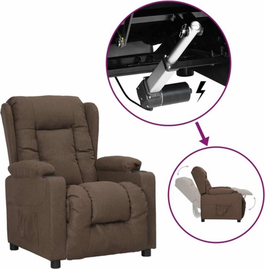VidaXL Sta-op-stoel Taupe Verstelbaar en Comfortabel Verstelbare Stoel Sta-opstoel Elektrisch Bedienbare Stoel Fauteuils Inclinabele Ergonomische Stoel