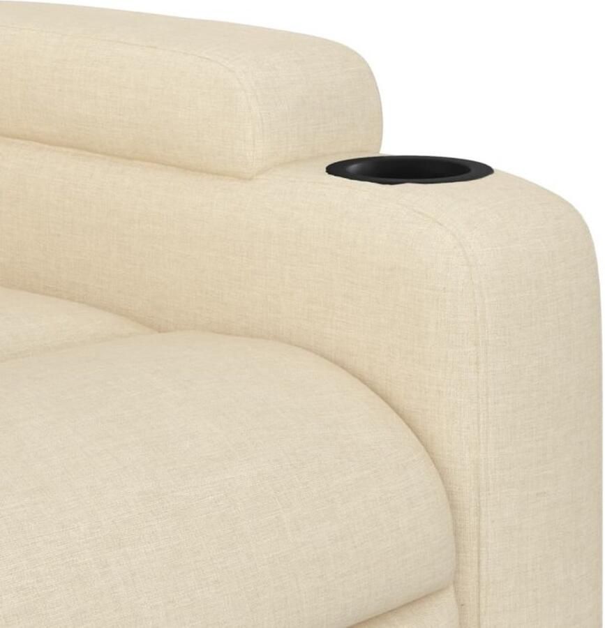 VidaXL Fauteuil verstelbaar elektrisch stof crèmekleurig - Foto 4