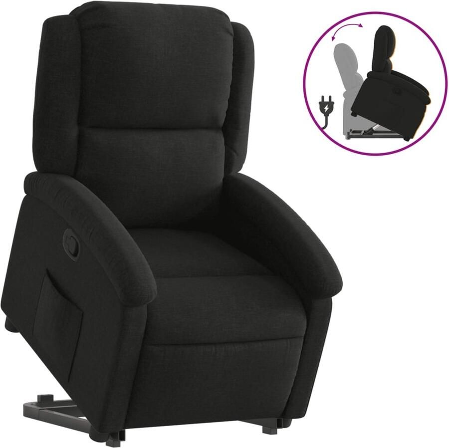 Vida XL vidaXL Sta-op-stoel verstelbaar stof zwart-VXL-3204166