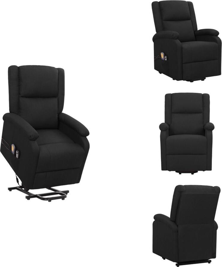 VidaXL Sta-Op Verstelbare Massagestoel Zwart 72.5 x 136.5 x 99.5 cm 6-punts trillingsmassage Fauteuil - Foto 4