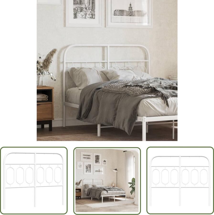 The Living Store Hoofdbord Staal 125 x 100 cm Wit Hoofdbord Staal Hoofdbord Witte Hoofdbord 120 Cm Hoofdbord Modern