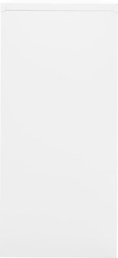 VidaXL Stalen Archiefkast Wit 90x46x103 cm Archiefkaart Documentenstoring Metalen Kasten Witte Kasten Bureauspullen