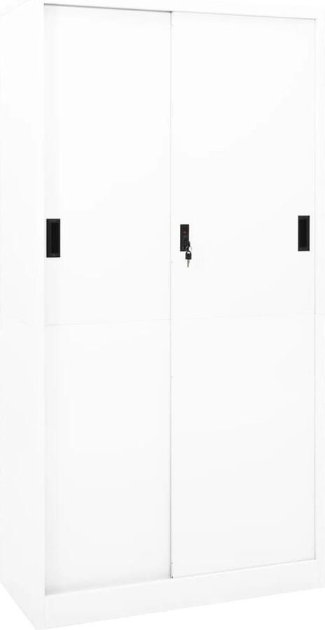 VidaXL Stalen Kantoorkast Wit 90x40x180 cm Opslagkast Kantoorkast Schrijftafel Boekenplank Metalen Kast Witte Kast Bureau Accessoires Organisatie - Foto 2