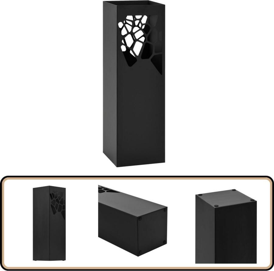 VidaXL Stalen Parapluhouder Zwart 48 5 cm Hoog Parapluhouder Paraplu Standaard Regenbescherming Halstandaard Entreedecoratie Modern Design Metalen Parapluhouder Zwarte Parapluhouder Staal Parapluhouder Indoor Parapluhouder