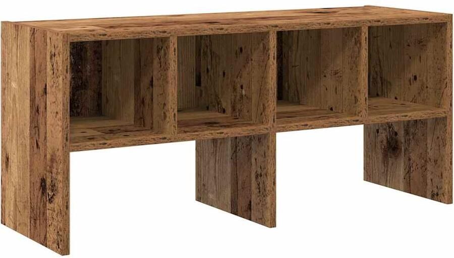 VidaXL Stapelbaar Schoenenrek Oud Houtkleurig Schoenenrek Schoenrekken Schoen Opbergrek Schoenorganisator