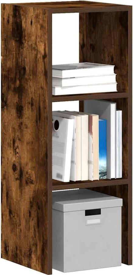 VidaXL Stapelbare Boekenkast Gerookt Eiken 80cm Boekenkast Boekenkasten Boeken Plank Schappenkast