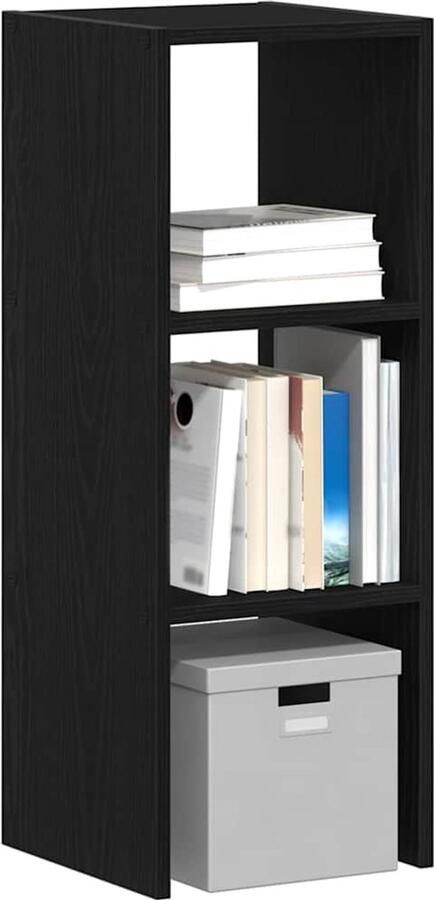 VidaXL Stapelbare Boekenkast Zwart Eiken 30x30x80cm Boekenkast Boekenkasten Boeken Plank Schappenkast